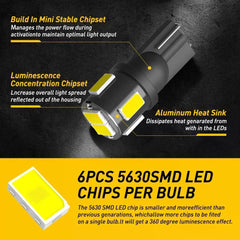 AUXITO 20pcs 6000K T10 194 168 Car Interior Kit Side Marker LED Light Bulb White AUXITO [2]