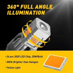 AUXITO 7440 Amber LED Signal Turn Light Bulbs Anti Hyper Flash Error Free CANBUS AUXITO [2]