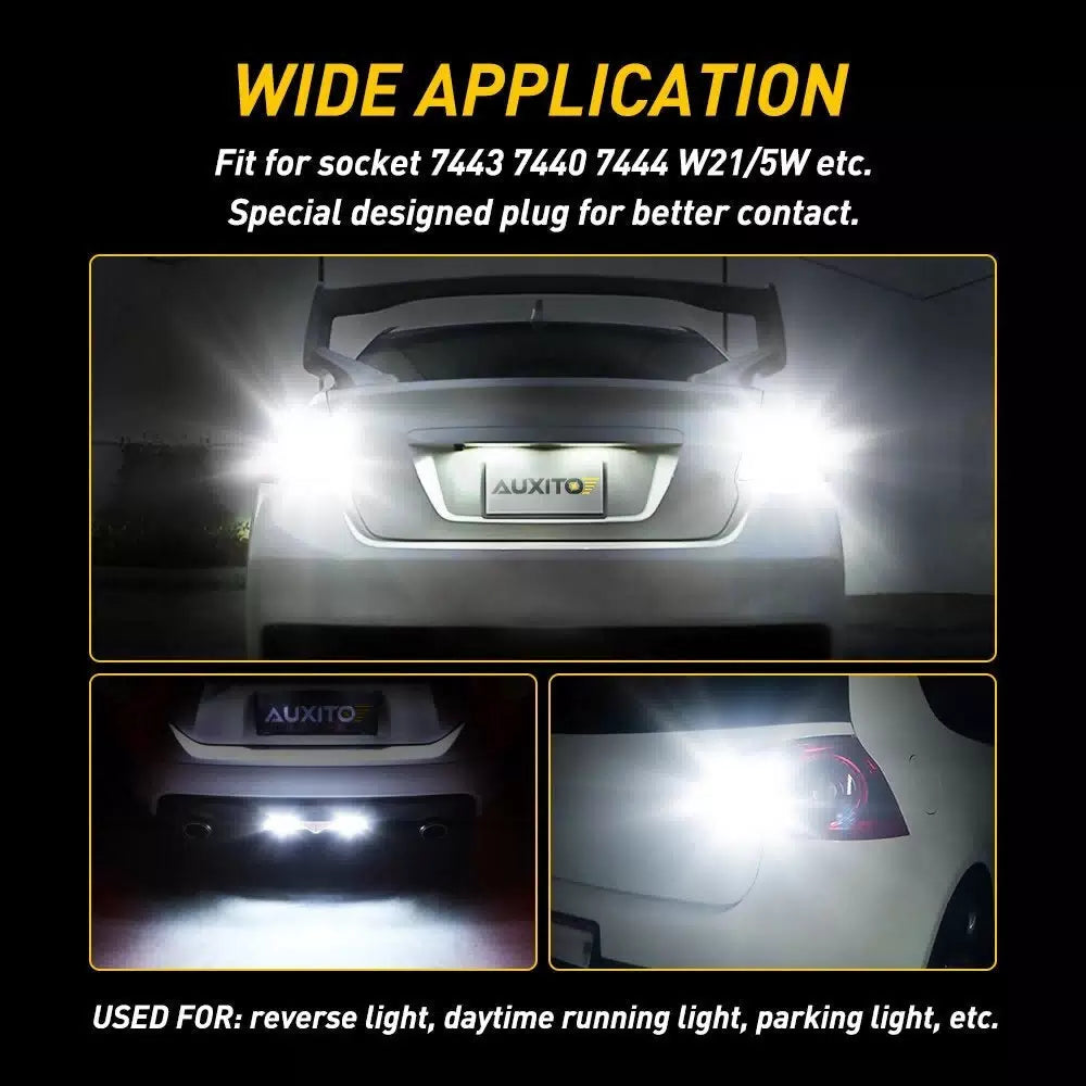 AUXITO 7443 7440 LED 6000K White Reverse Backup Turn Signal Parking Light Bulbs AUXITO [6]
