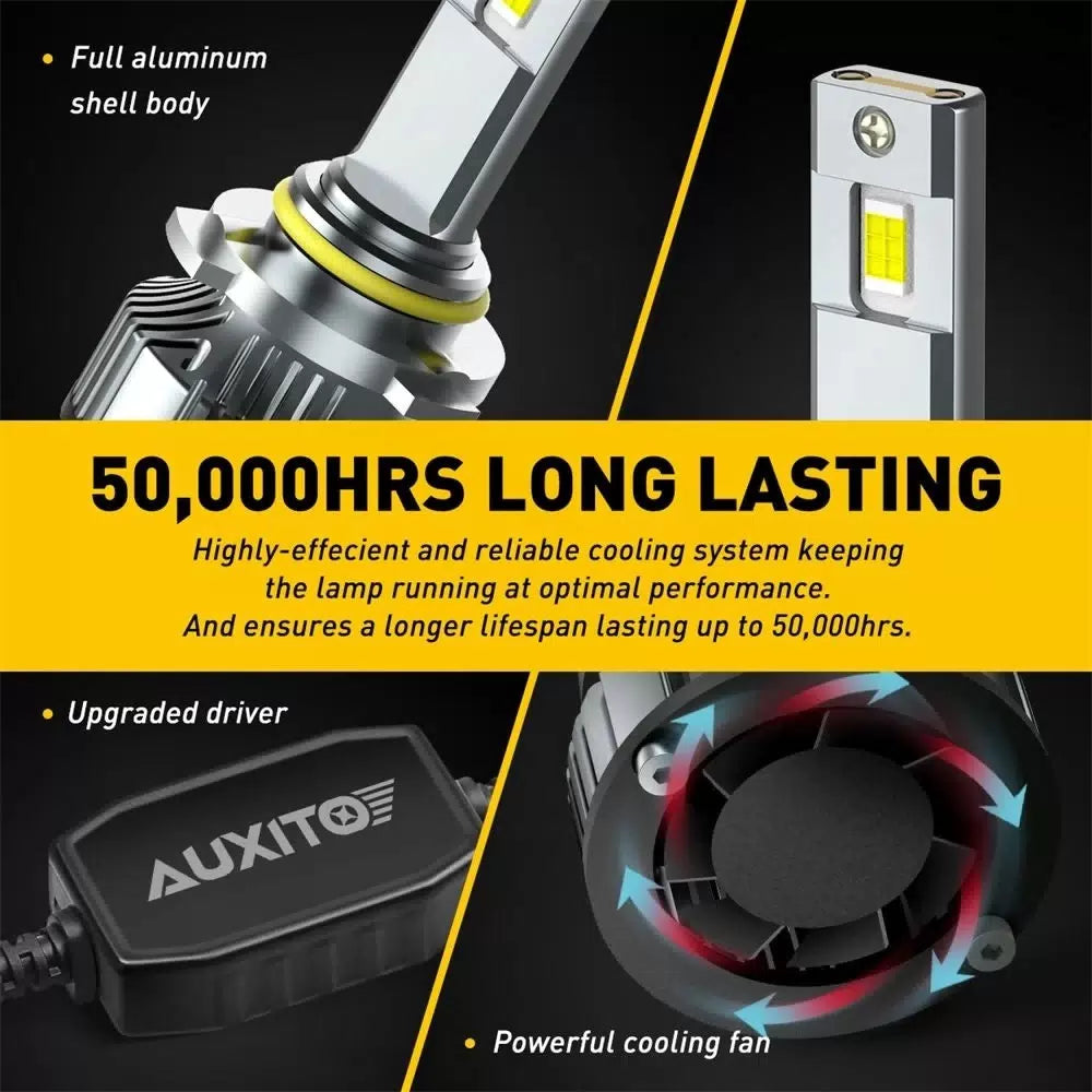 AUXITO 9005 / H11 H8 H9 LED Headlight Kit Bulbs High Low Beam 6500K White EOA AUXITO [5]