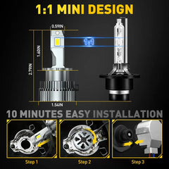 AUXITO D2S D2R LED Headlight Bulbs High Low Beam Conversion Kit HID TO LED White AUXITO [4]