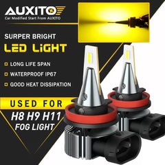 AUXITO H11 H8 H9 LED Bulbs 3000K Golden Yellow Super Bright Fog Light DRL Lamp A AUXITO [1]