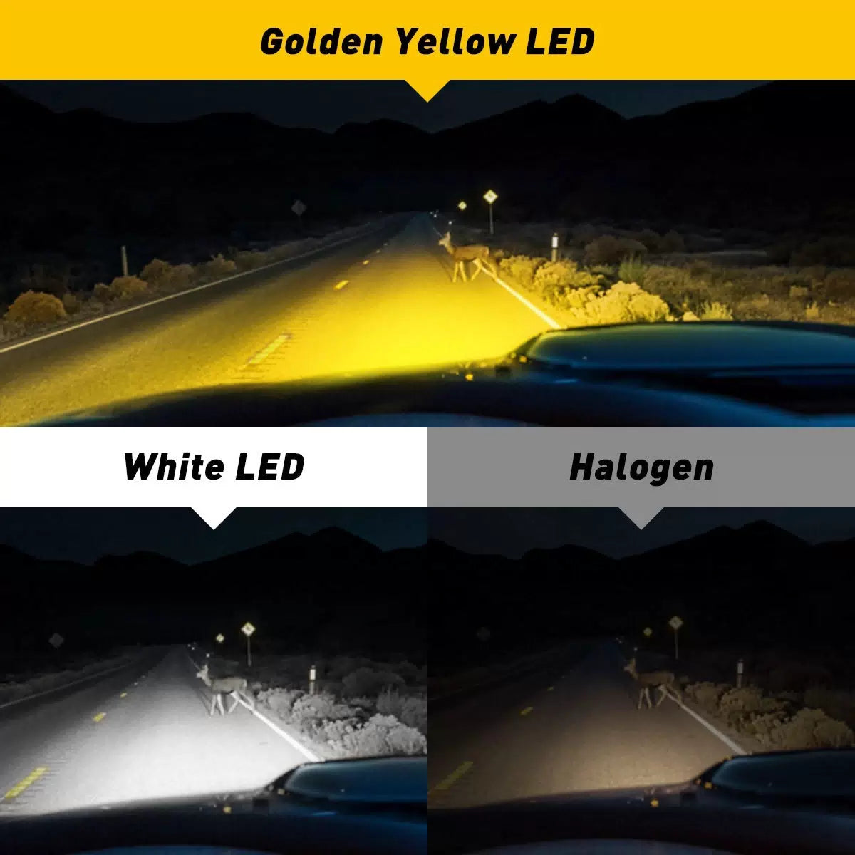 AUXITO H11 H8 H9 LED Bulbs 3000K Golden Yellow Super Bright Fog Light DRL Lamp A AUXITO [5]