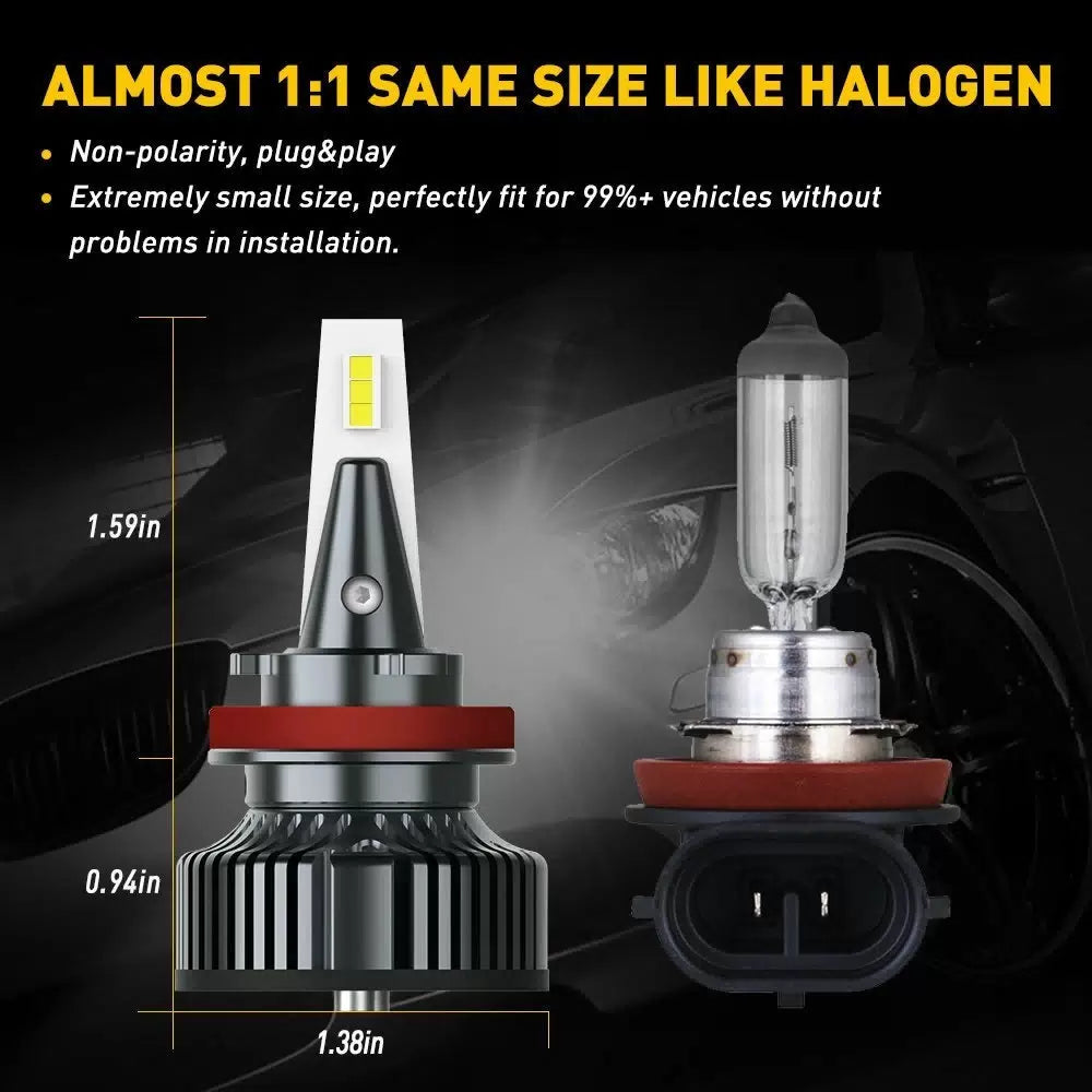 AUXITO H11 LED Headlight High Low Beam Bulbs 24000LM 6500K White CANBUS Y13 EOA AUXITO [4]