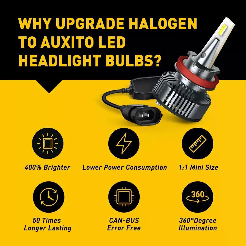 AUXITO H11 LED Headlight Kit Low Beam Bulb Super Bright CANBUS Free Return EOA AUXITO [5]
