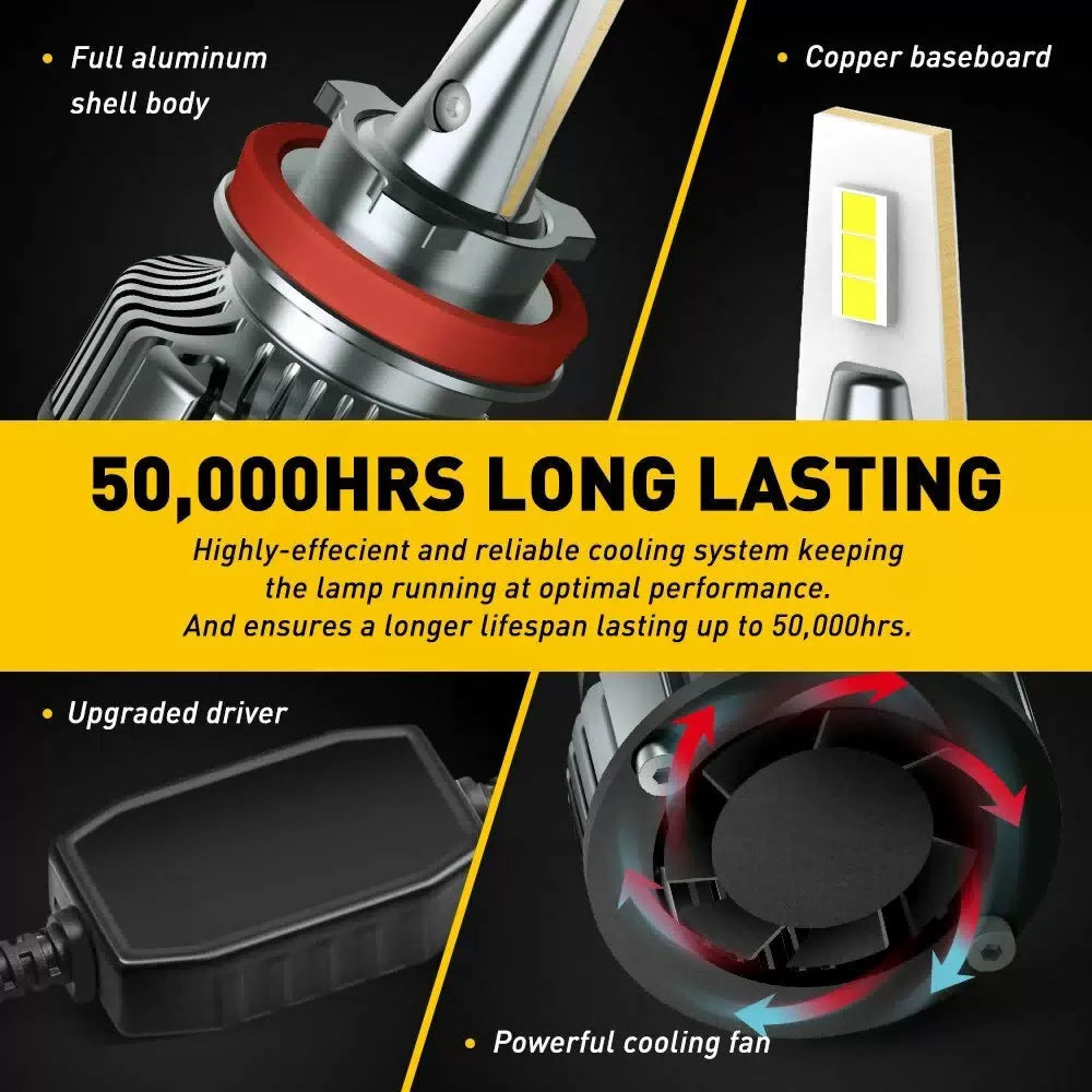 AUXITO H11 LED Headlight Kit Low Beam Bulb Super Bright CANBUS Free Return EOA AUXITO [7]