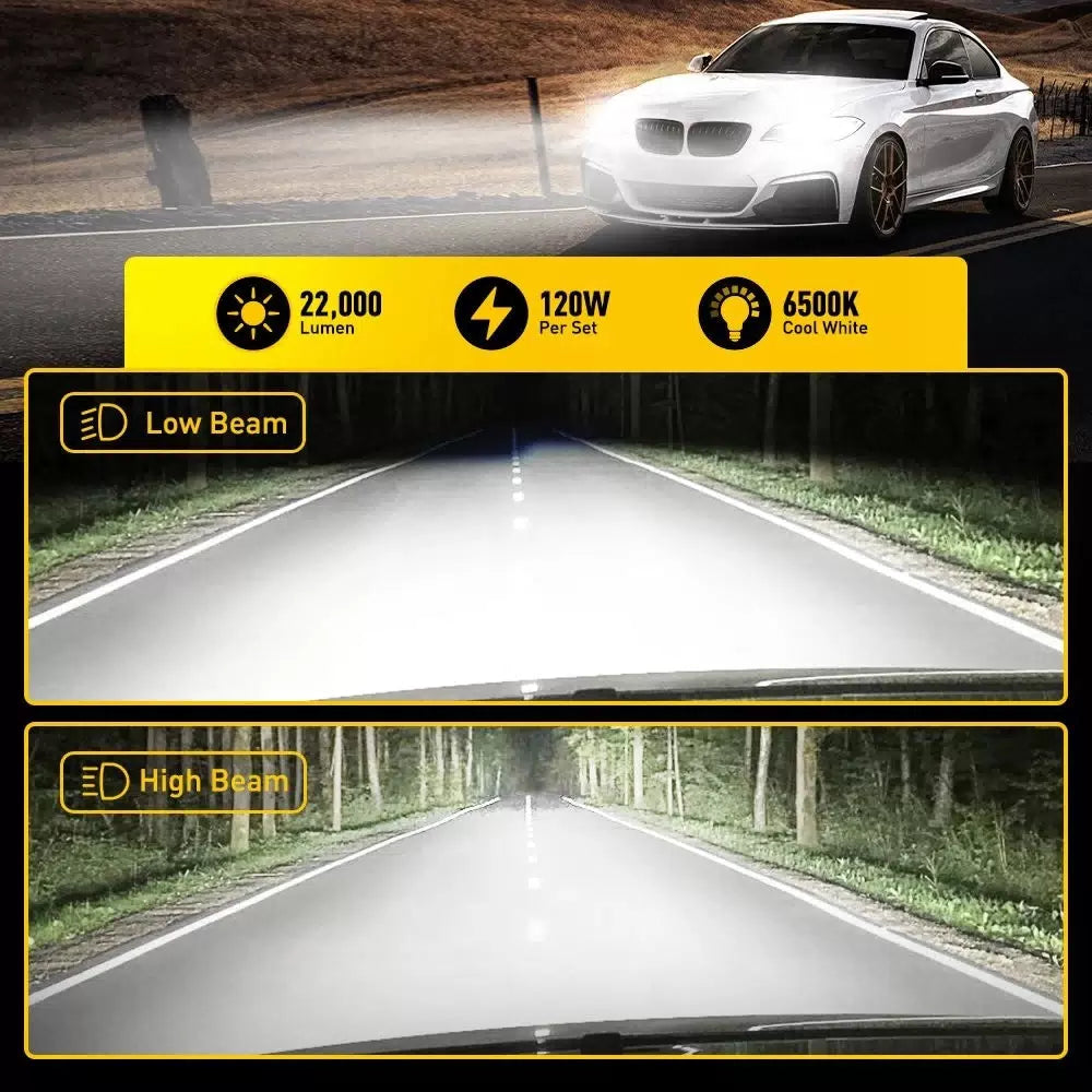 AUXITO H11 LED Headlight Kit Low Beam Bulbs Super Bright 30000LM 6500K White EOA AUXITO [3]