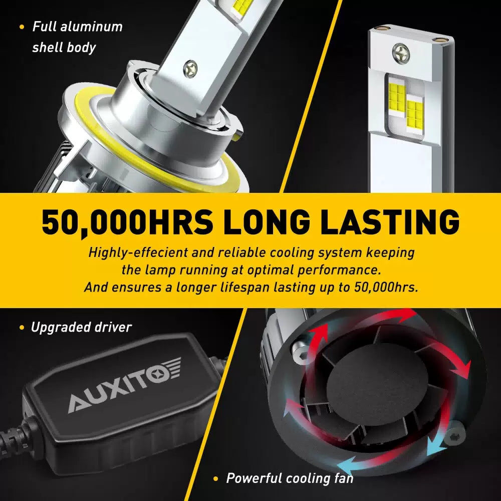 AUXITO H13 9008 LED Headlight Bulbs for Ford F-150 2004-2014 High Low Beam Y19 A AUXITO [4]