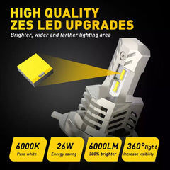 AUXITO H4 9003 HB2 LED Bulb Hi/Lo Beam White LED Motorcycle Headlight 10SF EOA AUXITO [2]