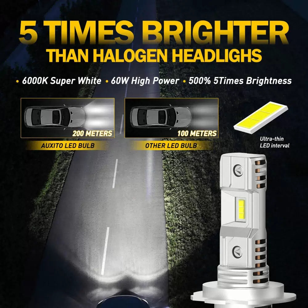 AUXITO H7 LED Headlight Bulb Kit High Low Beam 20000LM Super Bright 6500K Q10 EA AUXITO [2]