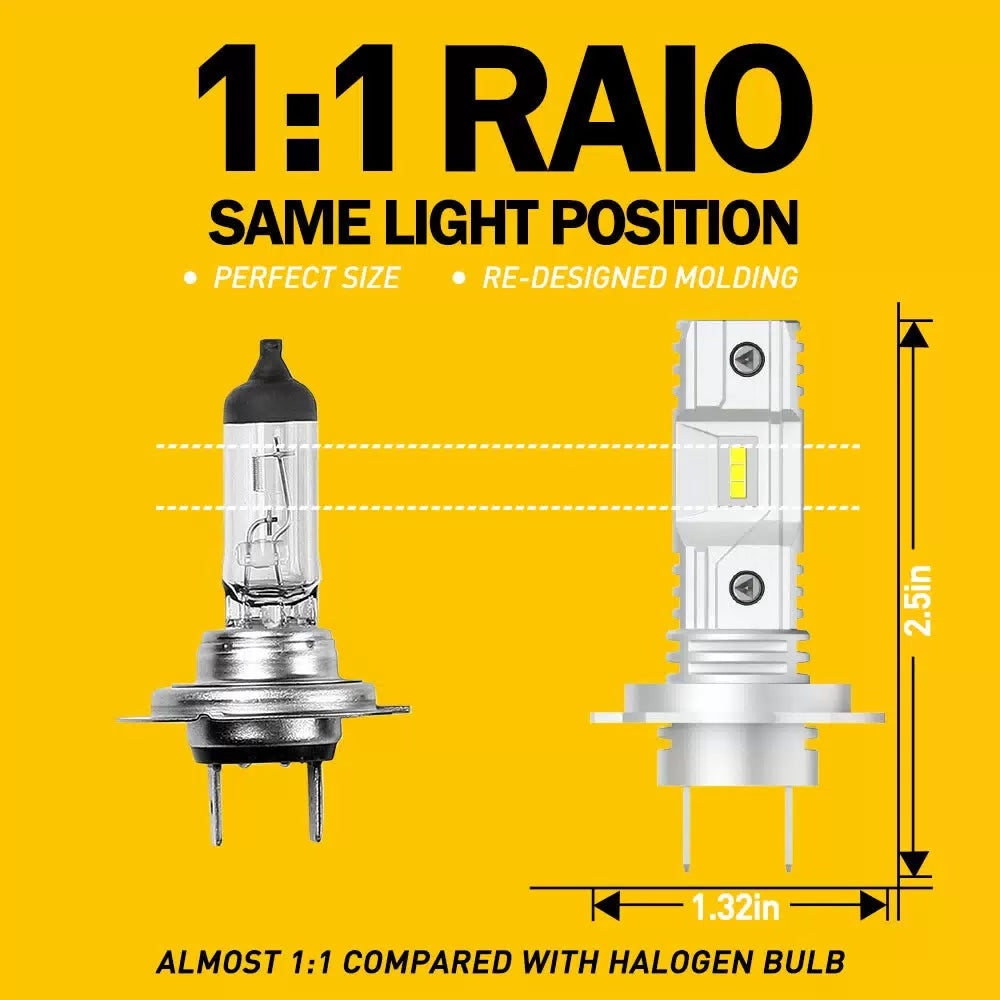 AUXITO H7 LED Headlight Bulb Kit High Low Beam 20000LM Super Bright 6500K Q10 EA AUXITO [6]