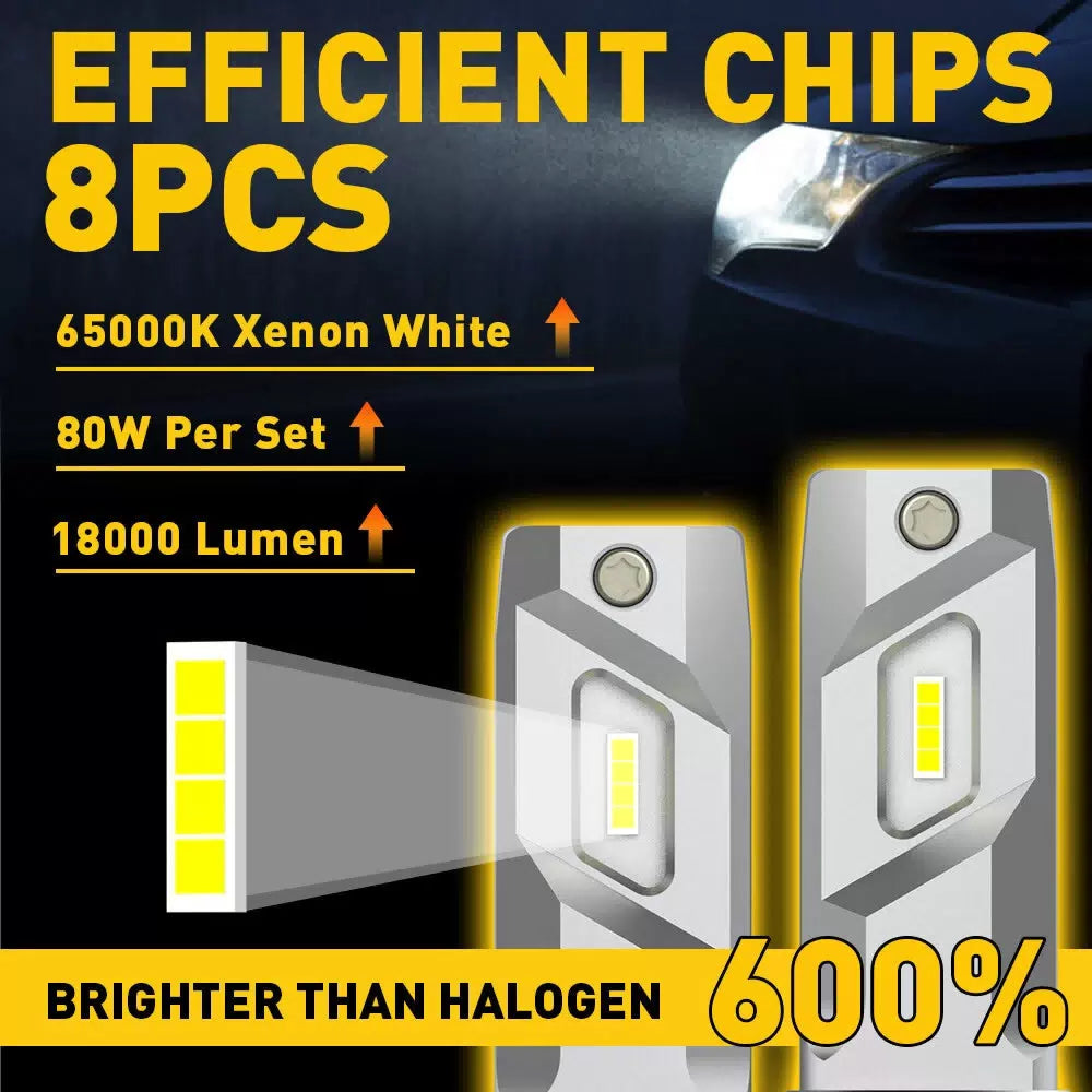 AUXITO H7 LED Headlight Bulbs High Low 6500K Bright White CANBUS ERROR FREE E4EA AUXITO [4]