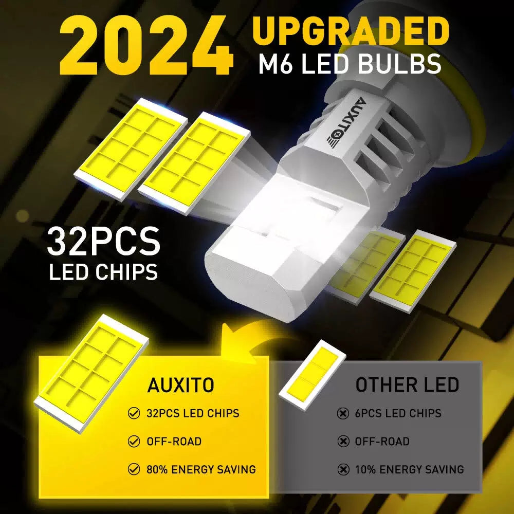 AUXITO LED Headlight 9007 HB5 Hi/Low 30000LM Bulbs Super Bright White Lamp M6 EA AUXITO [3]