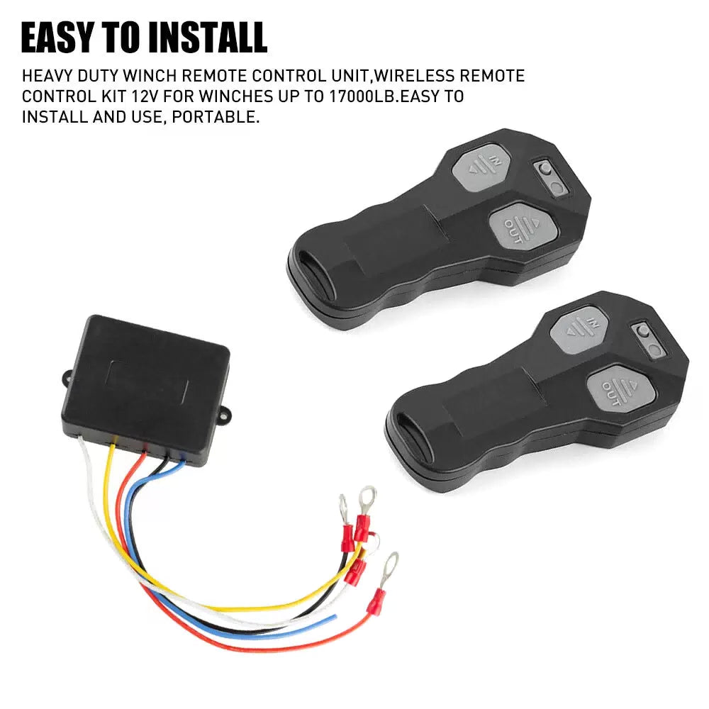 AUXITO Wireless Electric Winch Remote Control Kit 12V Handset 2PCS 150FT 4WD EA AUXITO [2]