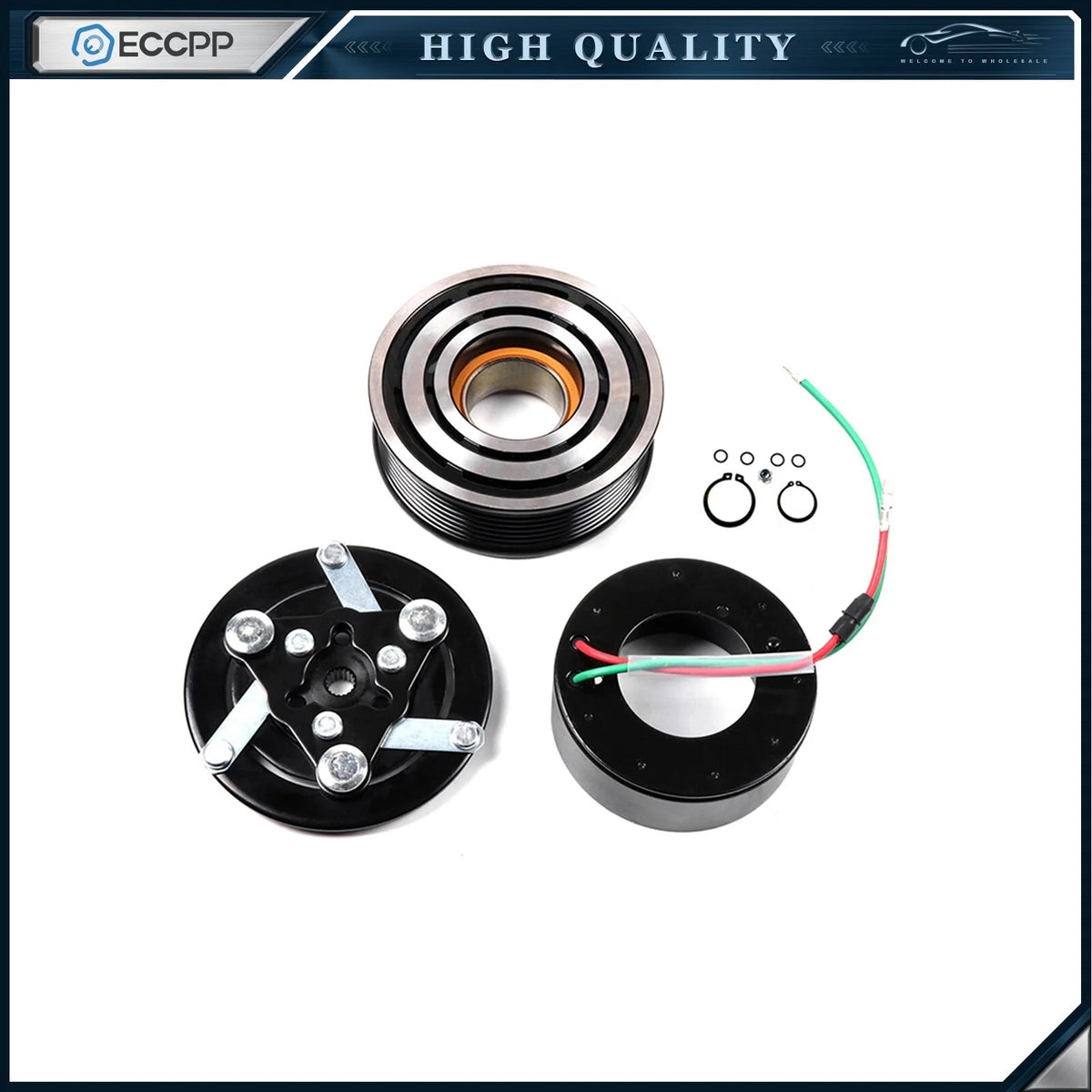 A/C AC Compressor Clutch Kit For 2002 2003 2004-2006 Honda CRV CR-V 2.4L 6B93BC-57 [1]