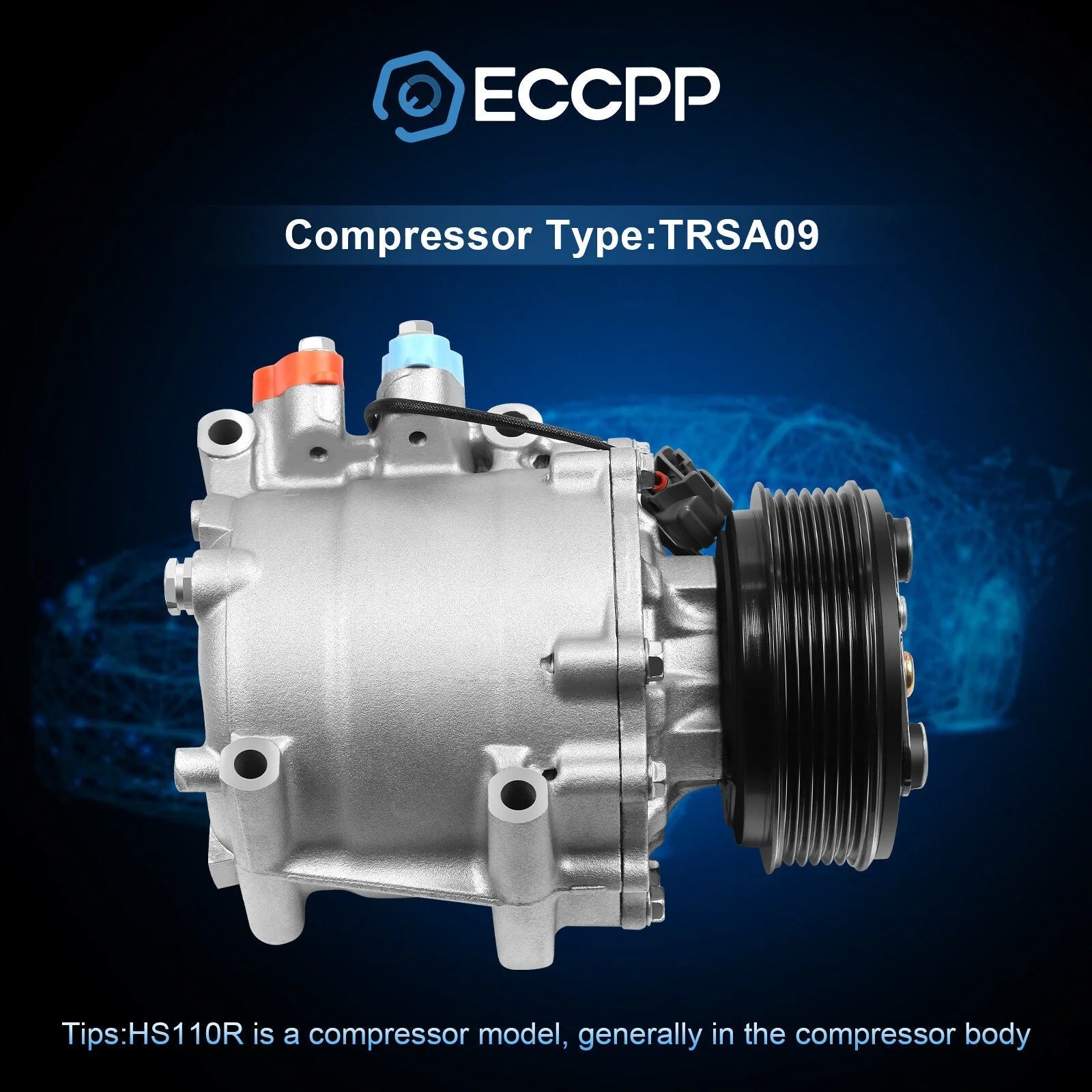 A/C AC Compressor For 2001 Honda Civic 1.7L 1997-2001 Prelude 2.2L TRSA09 6B93BC-57 [1]