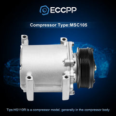 A/C Compressor For 2004-2012 Mitsubishi Galant 2006-2011 Eclipse 2.4L TEM255606 6B93BC-57 [1]