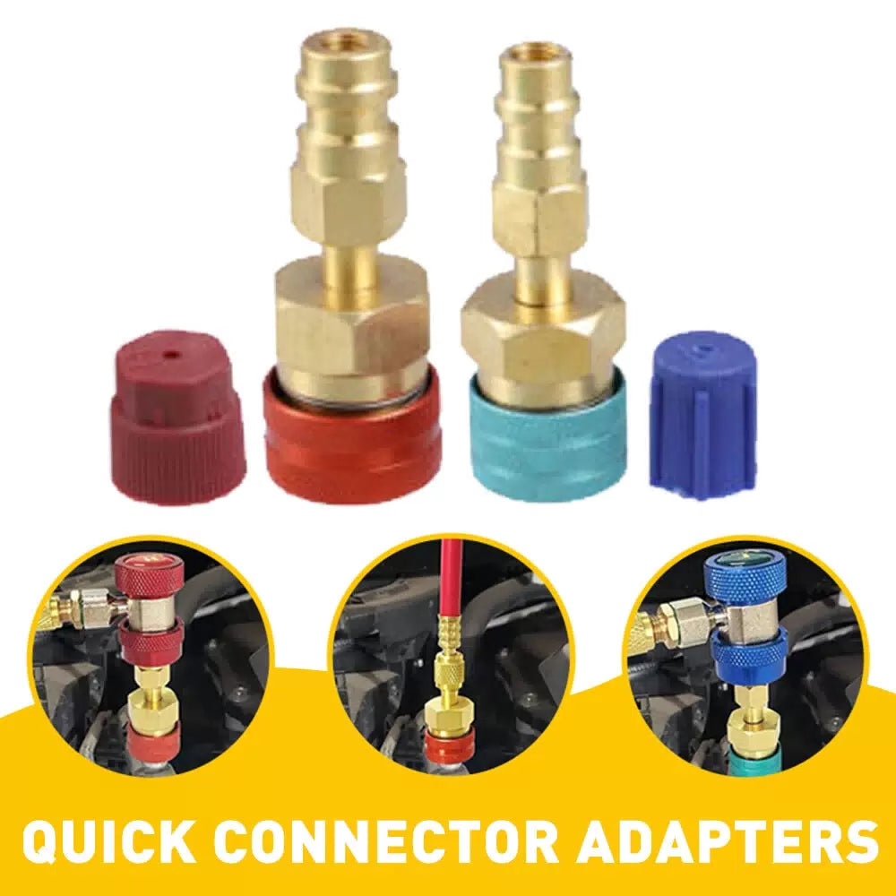 A/C R1234YF Quick Coupler Adapters Connector Manifold AC Gauge Set Auto High/Low 6B93BC-57 [1]