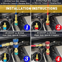 A/C R1234YF Quick Coupler Adapters Connector Manifold AC Gauge Set Auto High/Low 6B93BC-57 [2]