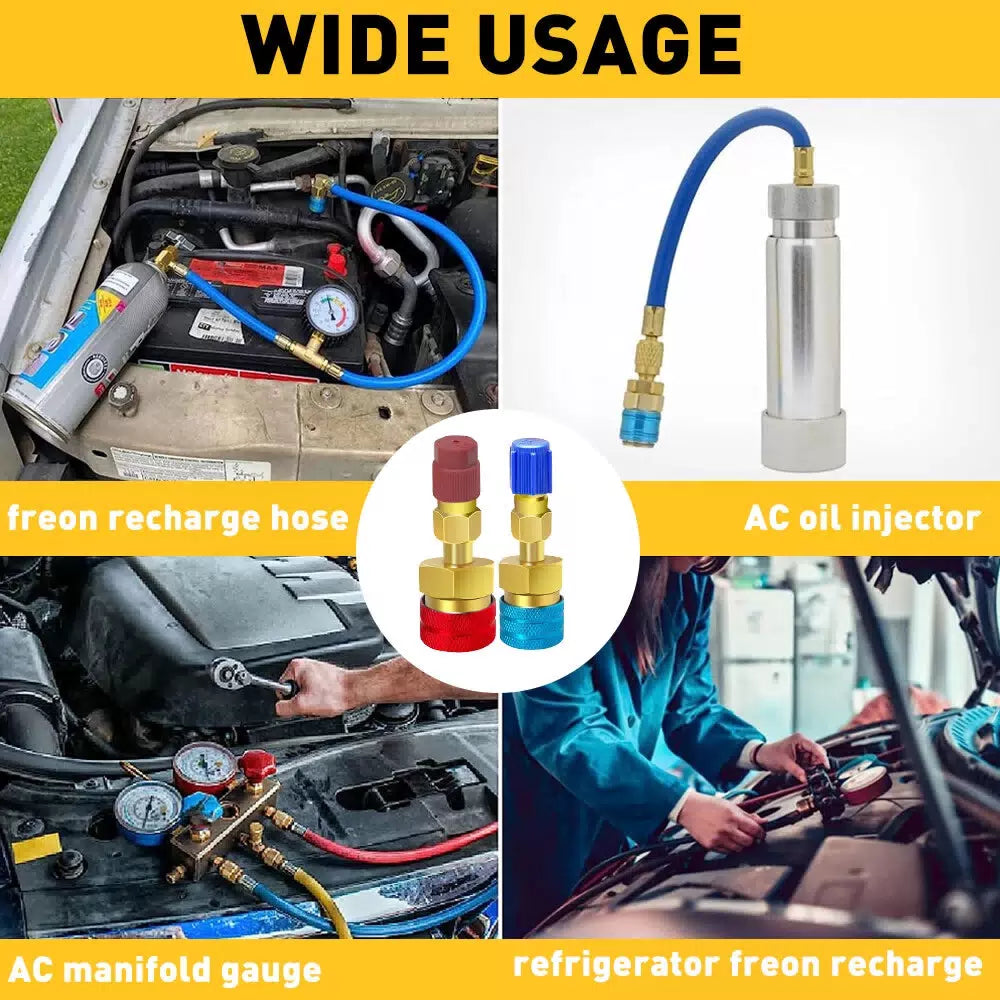A/C R1234YF Quick Coupler Adapters Connector Manifold AC Gauge Set Auto High/Low 6B93BC-57 [4]