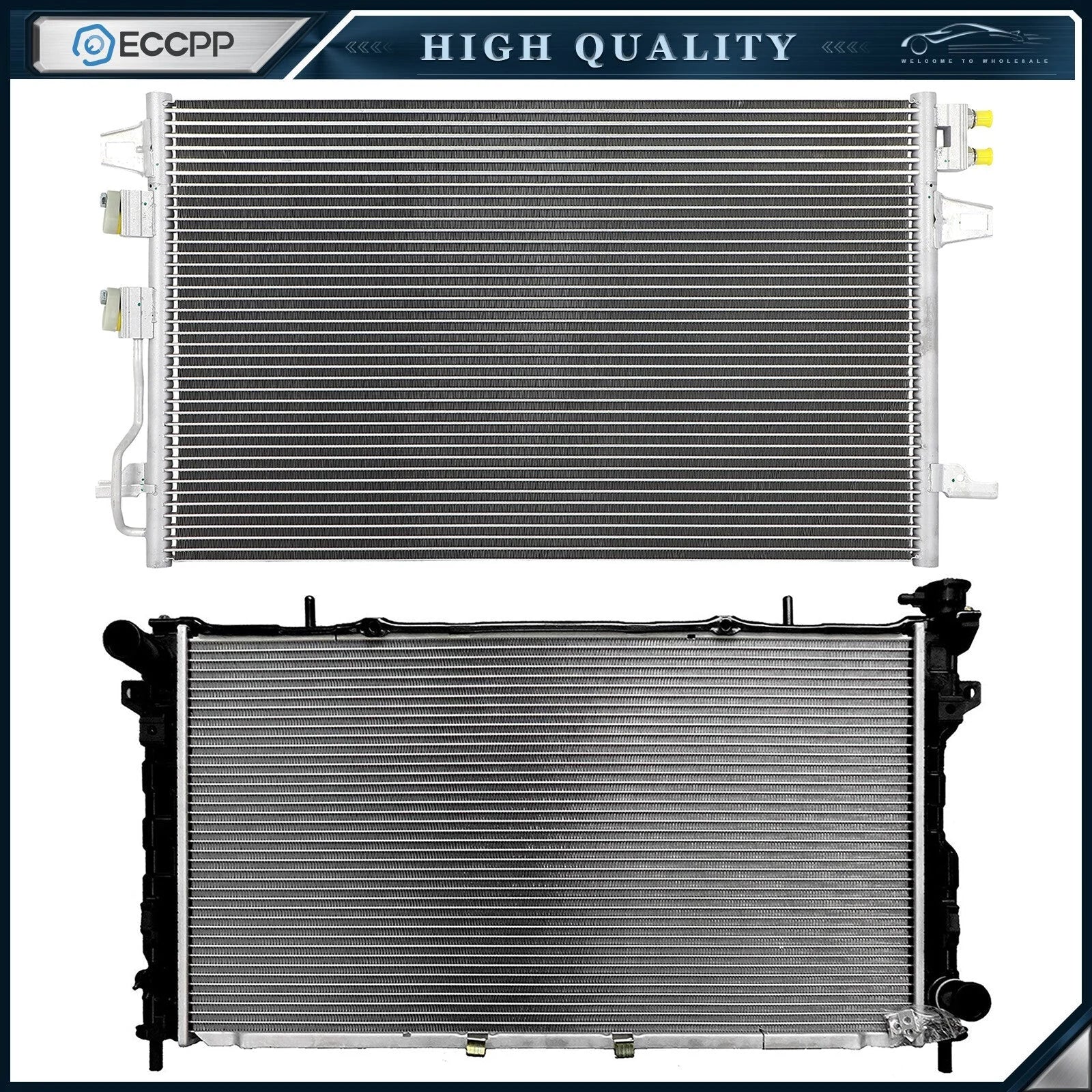 Aluminum Radiator & AC Condenser Cooling Kit For 05-07 Chrysler Town & Country 6B93BC-57 [1]