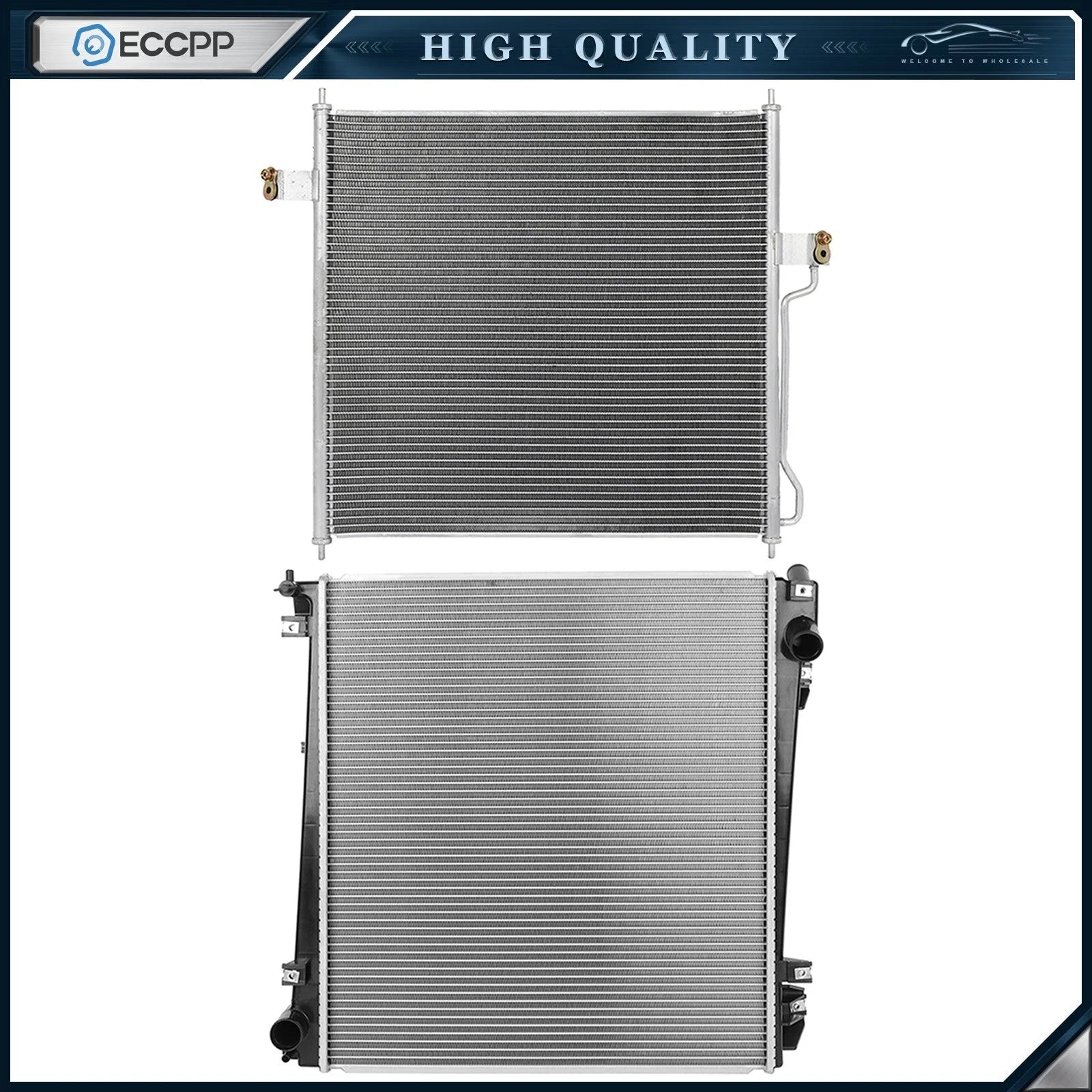 Aluminum Radiator & AC Condenser Cooling Kit For 2002-2003 Ford Explorer 4.0L 6B93BC-57 [1]