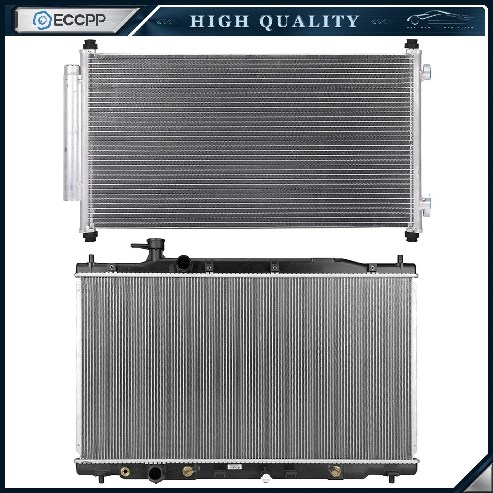 Aluminum Radiator & AC Condenser Cooling Kit For 2007-2009 Honda CR-V 6B93BC-57 [1]