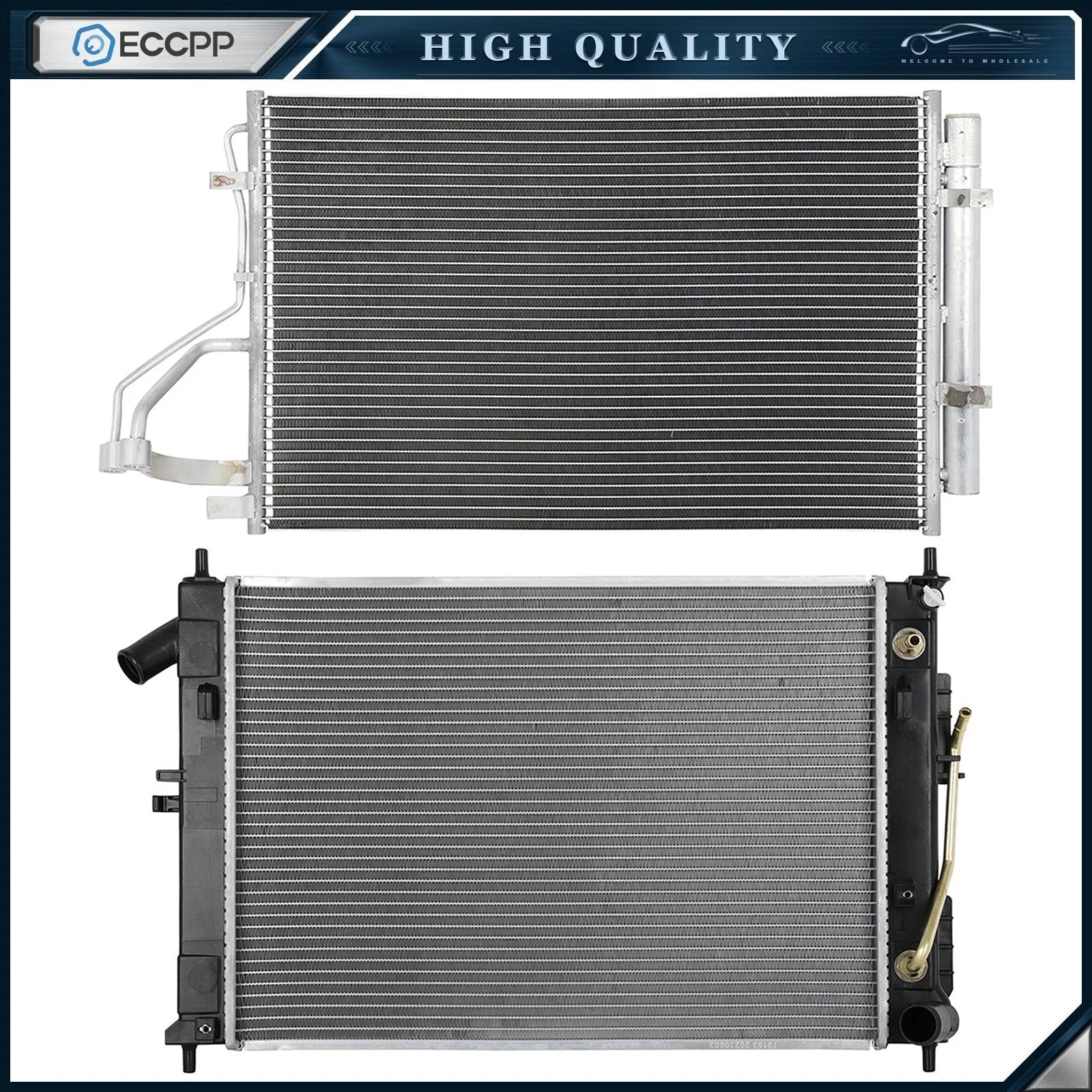 Aluminum Radiator & AC Condenser Cooling Kit For 2014 Hyundai Elantra Coupe 6B93BC-57 [1]