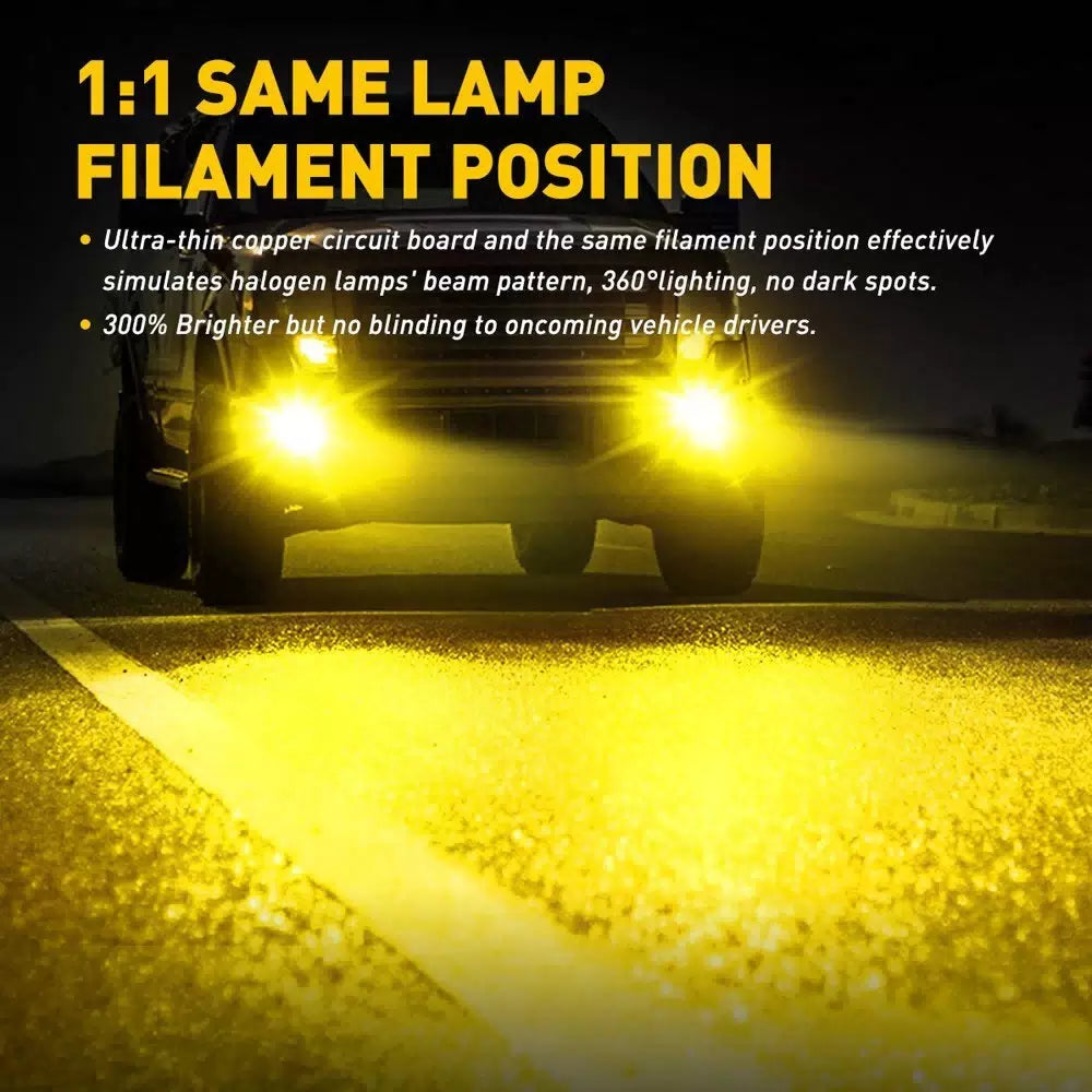 Auxito Bright Super 9006 HB4 Yellow Canbus Plug Play LED Fog Light Lamp 3000K 2x AUXITO [3]
