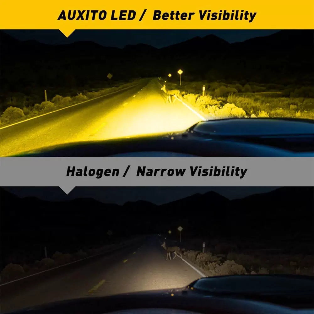 Auxito Bright Super 9006 HB4 Yellow Canbus Plug Play LED Fog Light Lamp 3000K 2x AUXITO [4]