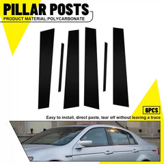 BLACK Pillar Posts for Acura TL 04-08 6pc Set Door Cover Piano Window Trim Kit A 6B93BC-57 [1]