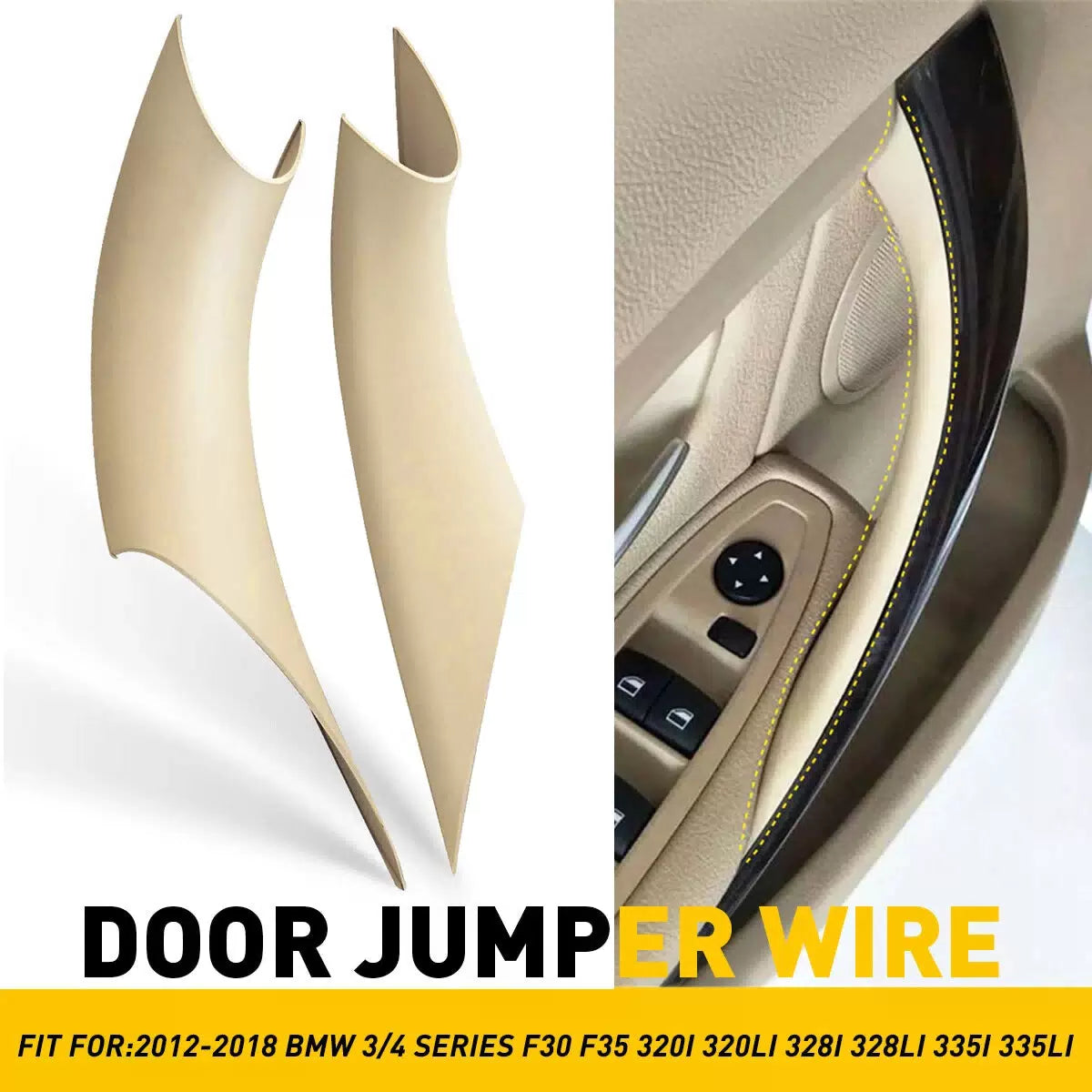 Beige Car Interior Door Grab Handle Cover for 2012-2018 BMW 3/4 Series F30 F35 A 6B93BC-57 [10]