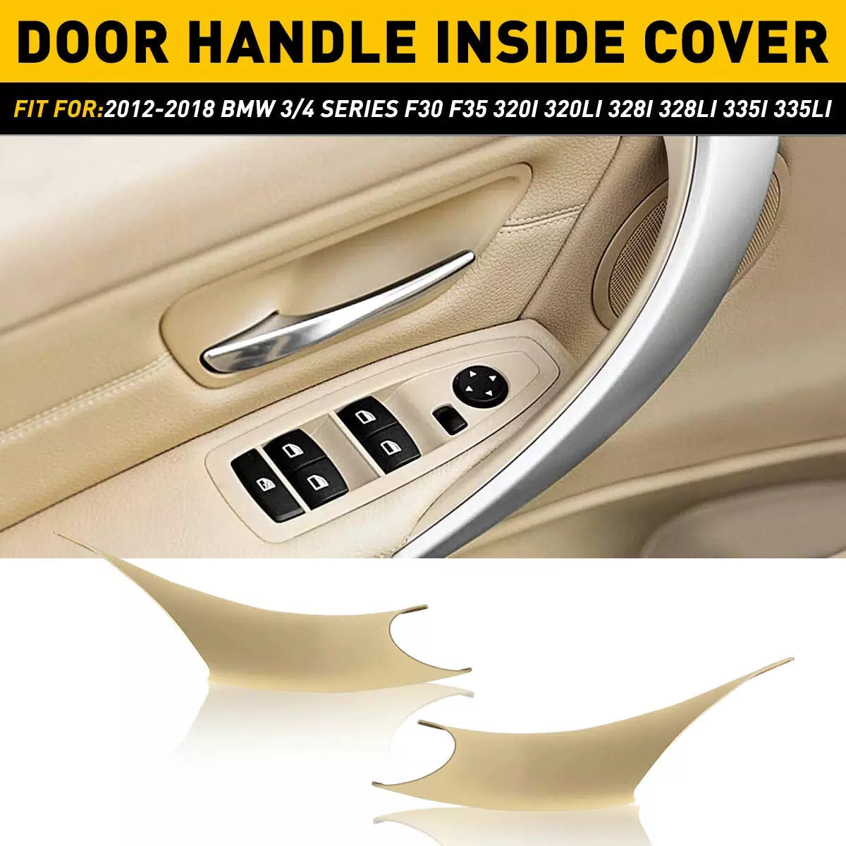 Beige Car Interior Door Grab Handle Cover for 2012-2018 BMW 3/4 Series F30 F35 A 6B93BC-57 [9]