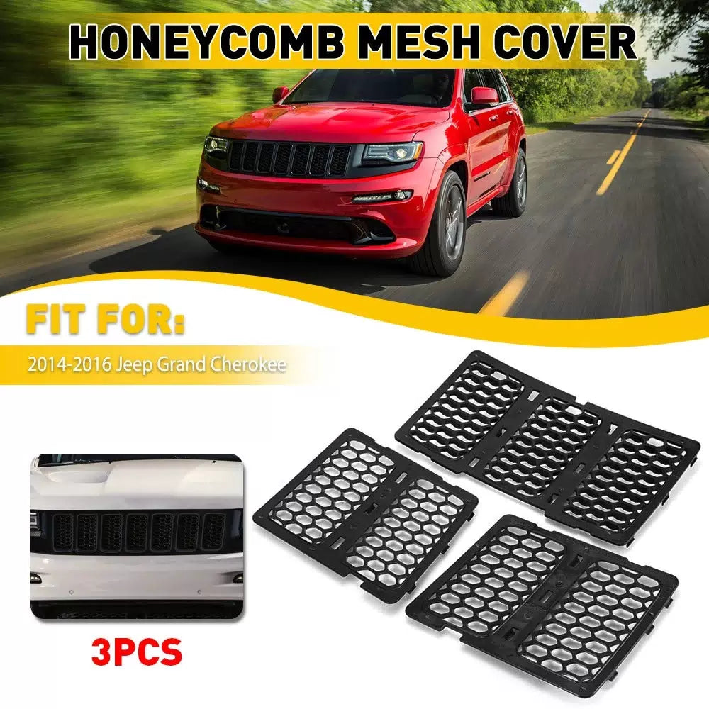 Black Honeycomb Grille w/Mesh Insert Kit for Jeep 2014-16 Grand Cherokee EOA 6B93BC-57 [1]