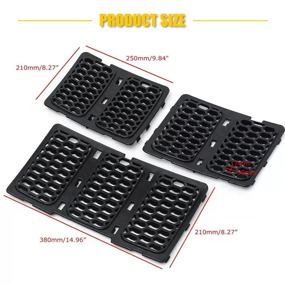 Black Honeycomb Grille w/Mesh Insert Kit for Jeep 2014-16 Grand Cherokee EOA 6B93BC-57 [2]