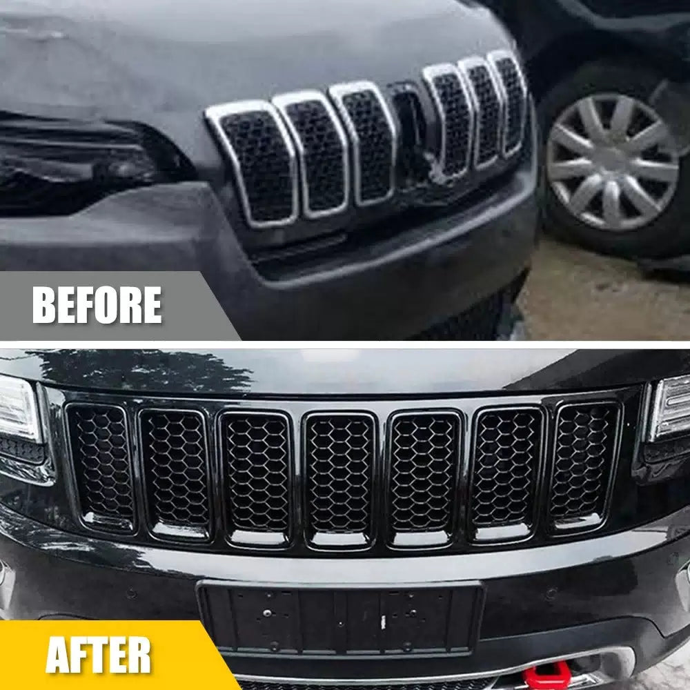 Black Honeycomb Grille w/Mesh Insert Kit for Jeep 2014-16 Grand Cherokee EOA 6B93BC-57 [8]