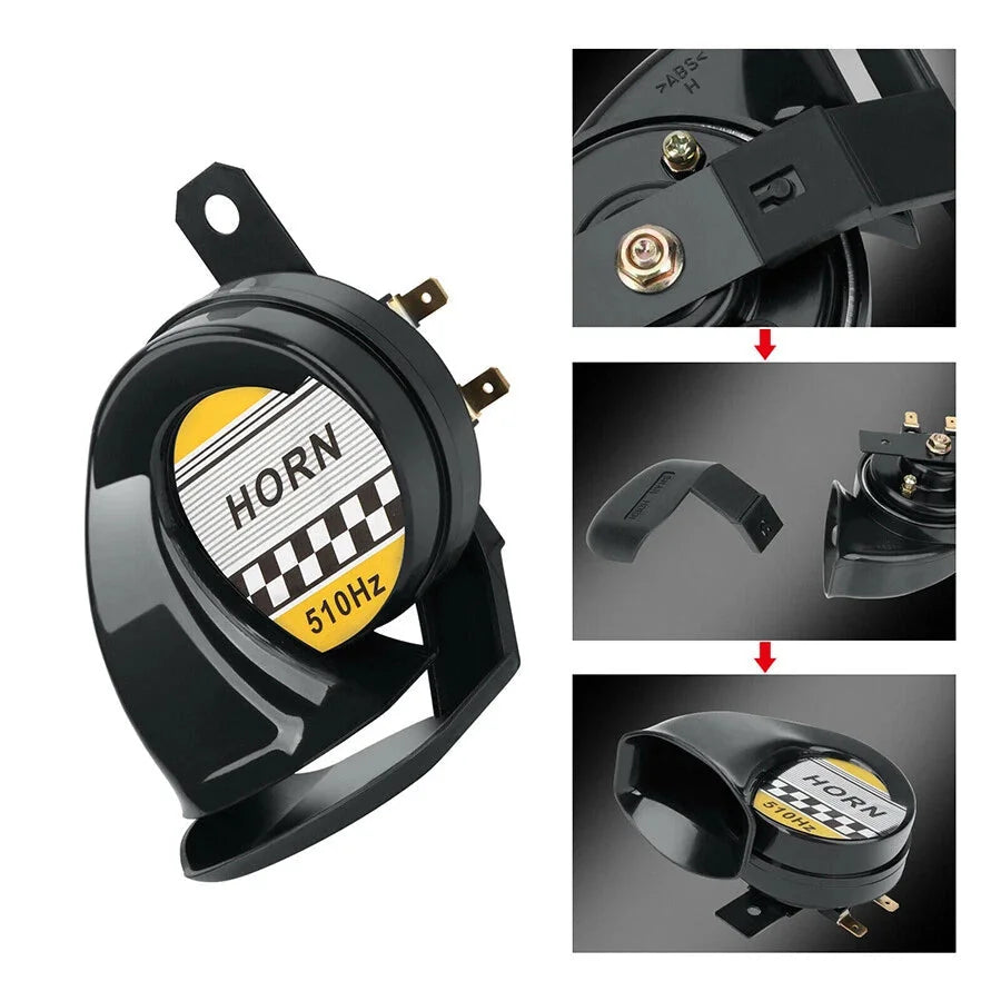Black Motorcycle Horn 12V 130dB For Kawasaki Vulcan Classic Nomad Voyager 1700 6B93BC-57 [10]