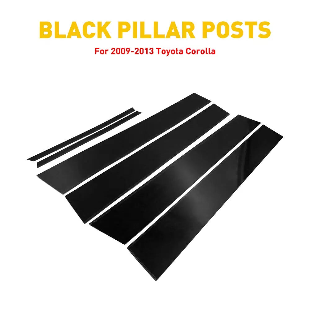 Black Pillar Posts Door Trim Fit For Toyota Corolla Sedan 2009 2010-2013 EOA 6B93BC-57 [10]