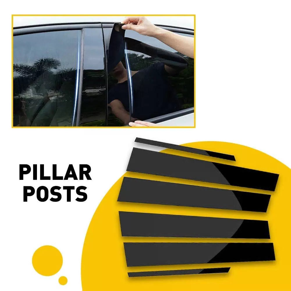 Black Pillar Posts for Toyota Corolla 2014-18 6pc Set Door Trim Cover Window Kit 6B93BC-57 [1]