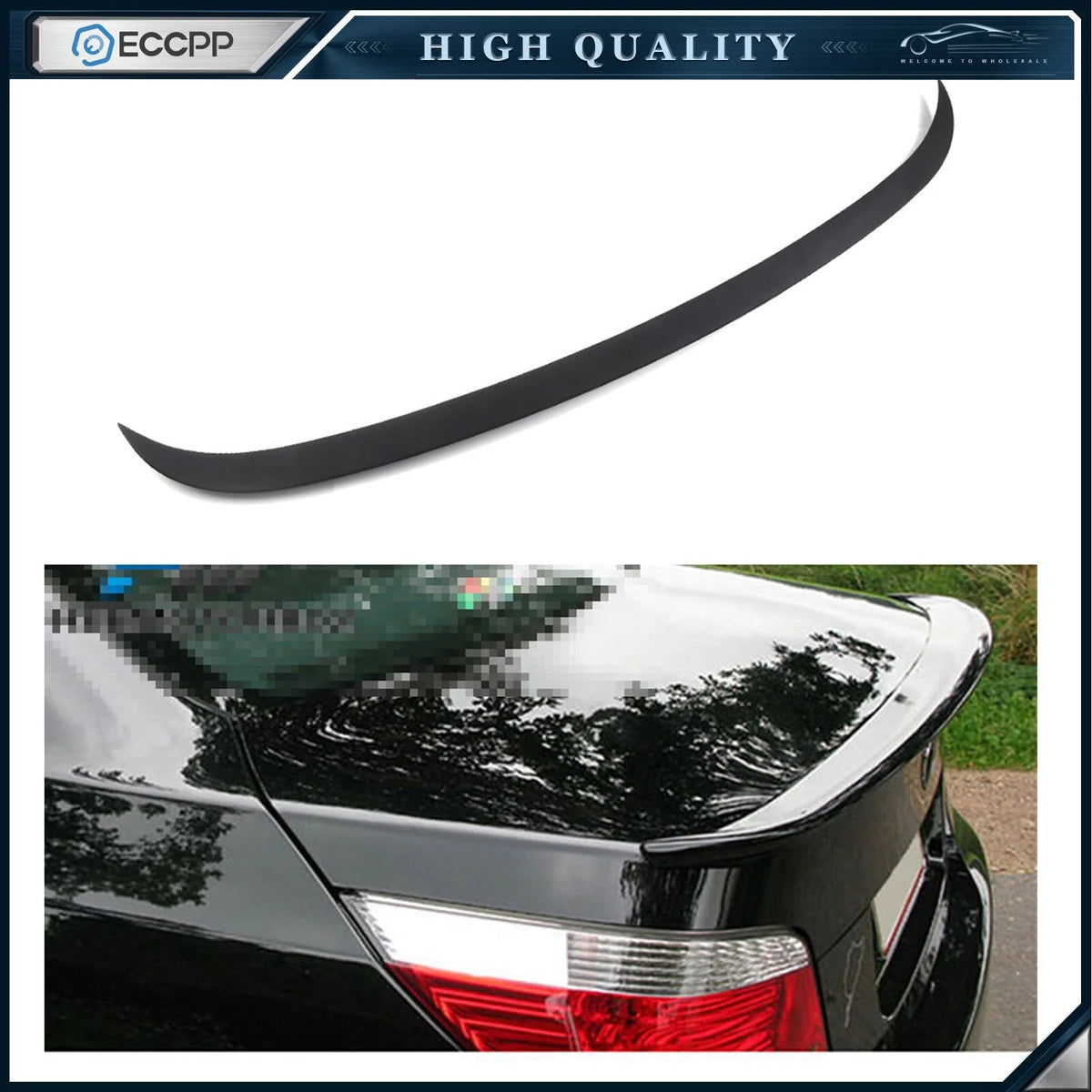 Black Rear Trunk Wing Spoiler For 2004-2010 BMW 5 Series E60 4DR 6B93BC-57 [1]
