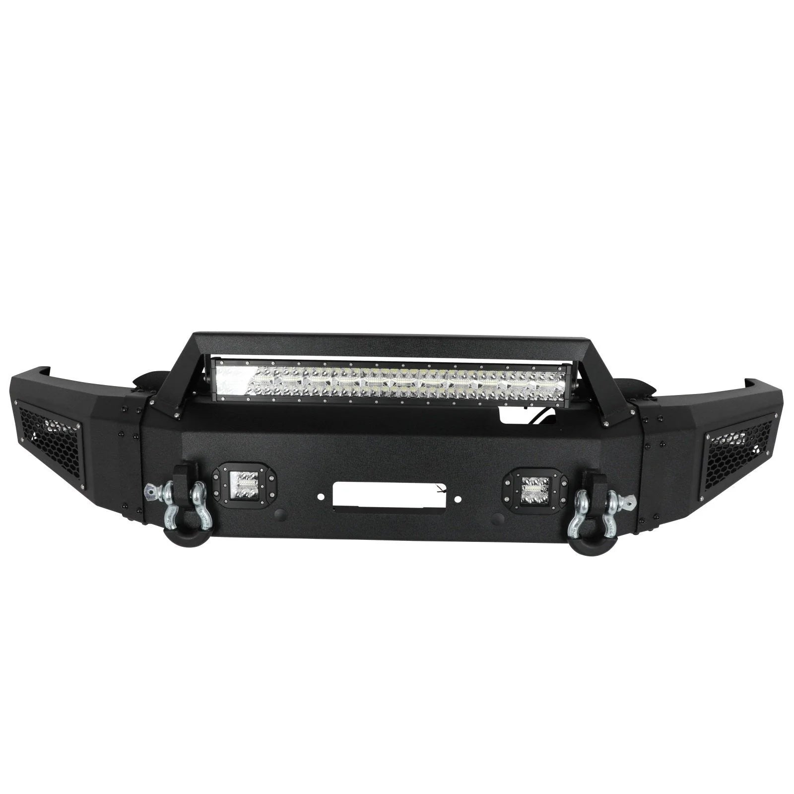 Black Steel Front Bumper W /Winch Plate & LED Light For 2021 2022 2023 Ford F150 6B93BC-57 [4]