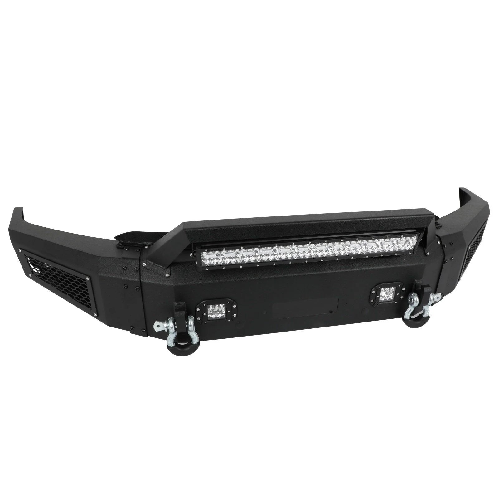 Black Steel Front Bumper W /Winch Plate & LED Light For 2021 2022 2023 Ford F150 6B93BC-57 [7]