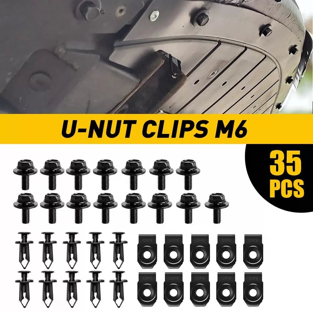 Body Bolts U-nut Clips - M6 Engine Under Cover Splash Shield Guard for Hyundai 6B93BC-57 [1]