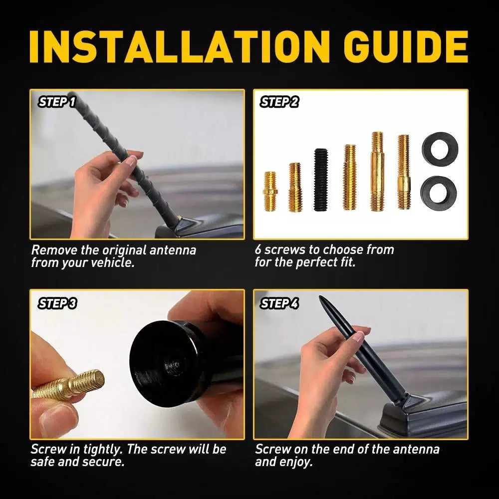 Bullet Style 50 CAL BULLET ANTENNA FOR FIT CHEVY SILVERADO ANTI-THEFT EOA 6B93BC-57 [4]
