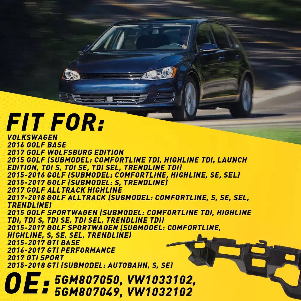 Bumper Bracket For 2015-2016 Volkswagen GTI Golf Set of 2 Front Left Right EOA 6B93BC-57 [8]