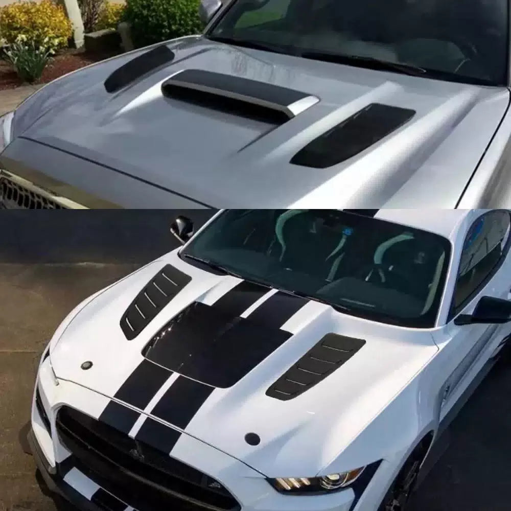 Car Hood Vent Scoop Louver Scoop Cover Decor Air Flow Intake Universal Black EOA 6B93BC-57 [10]