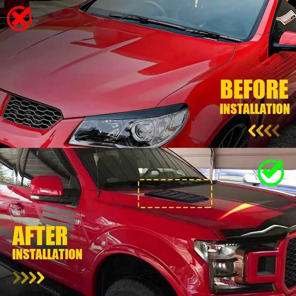 Car Hood Vent Scoop Louver Scoop Cover Decor Air Flow Intake Universal Black EOA 6B93BC-57 [4]