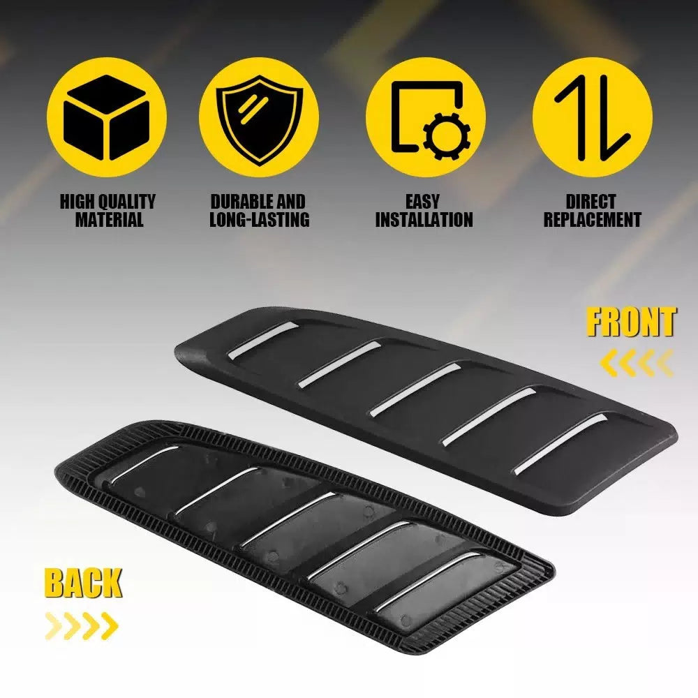 Car Hood Vent Scoop Louver Scoop Cover Decor Air Flow Intake Universal Black EOA 6B93BC-57 [6]