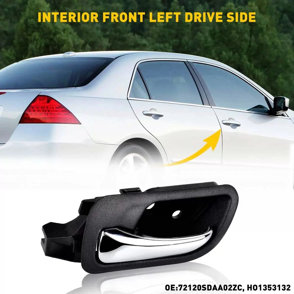 Car Interior Door Pull Front Handle Right Black For 2003-2007 Honda Accord 6B93BC-57 [4]