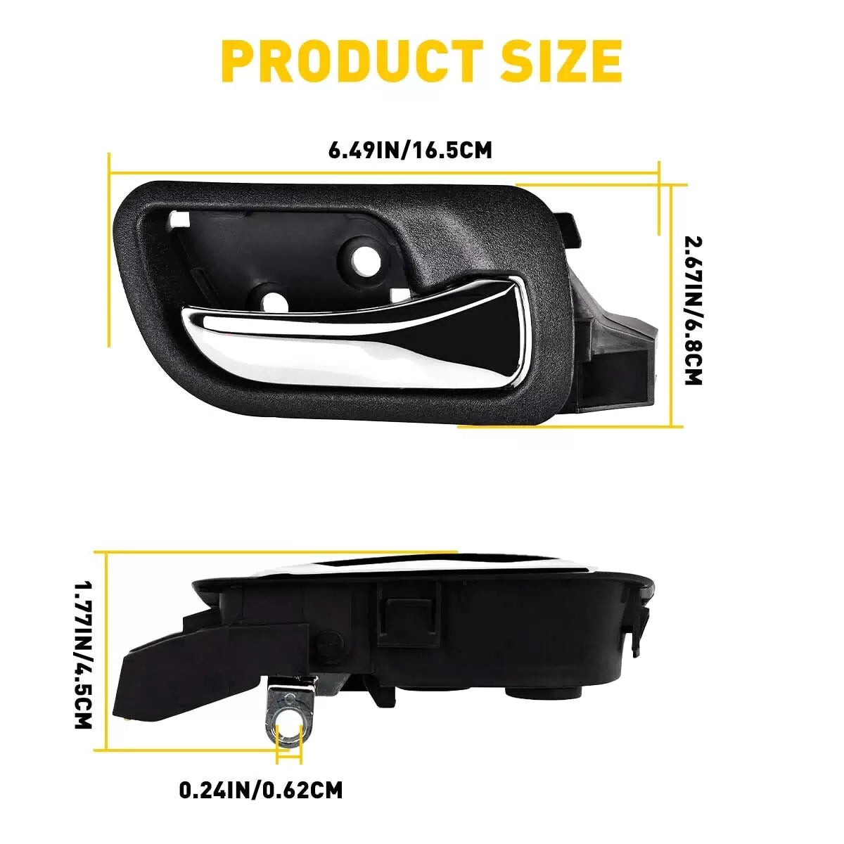Car Interior Door Pull Front Handle Right Black For 2003-2007 Honda Accord 6B93BC-57 [6]